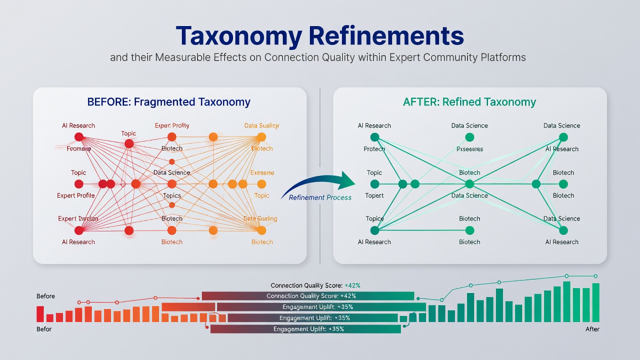 Taxonomy Refinements Enhancing Connection Quality in Expert Community Platforms